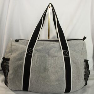 Victoria's Secret Sport Gray Jersey Duffle Bag Mesh Side Pockets Weekender Gym